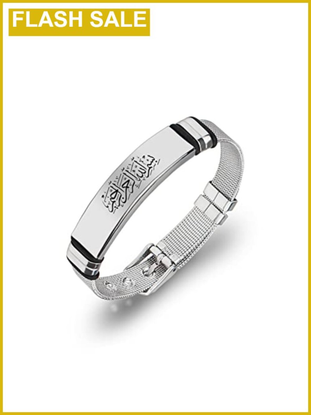 Islamic Shahada Allah Calligraphy Cuff Bracelet Stainless Steel